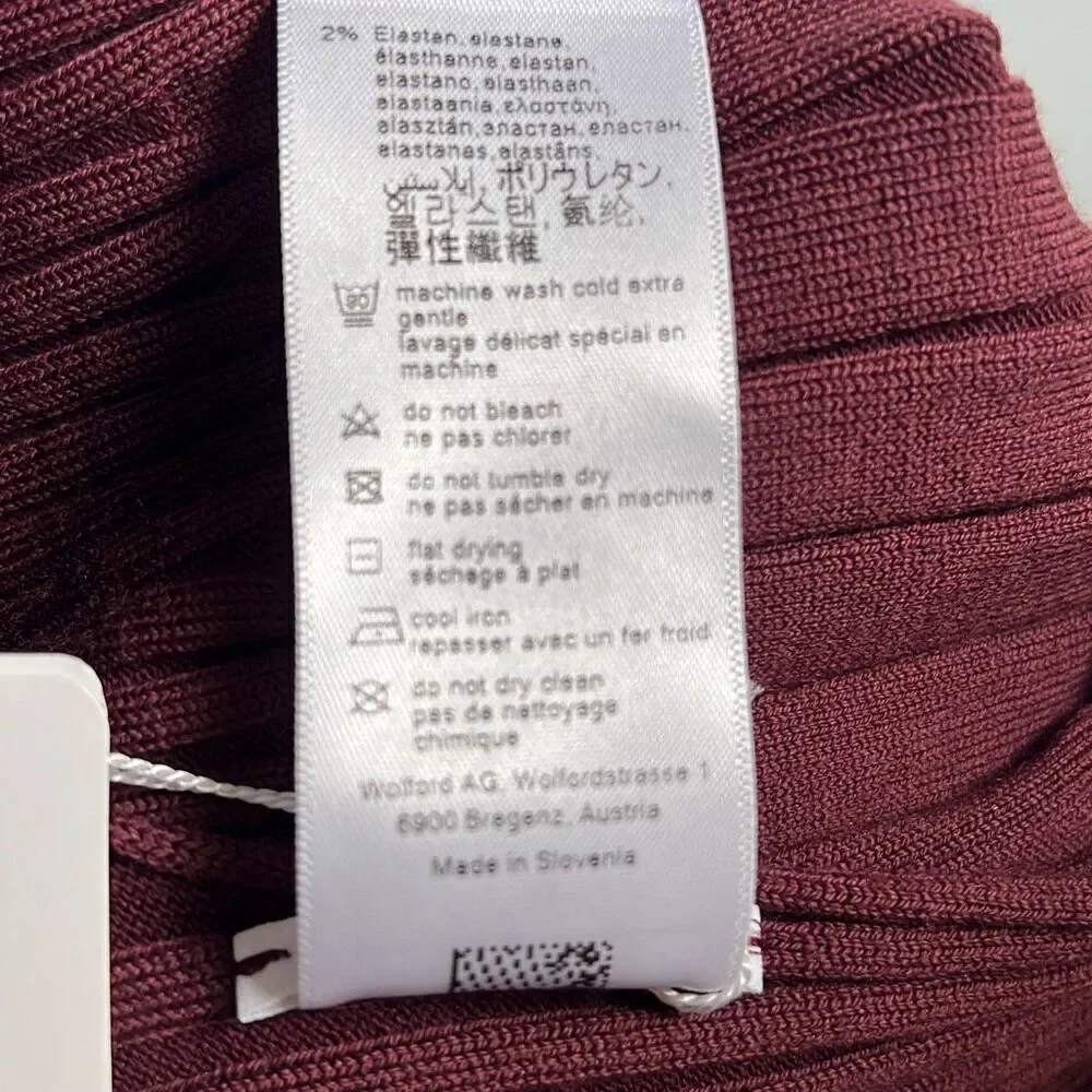 Wolford Merino Wool Rib Dress Burgundy NWT M - Picture 11 of 13